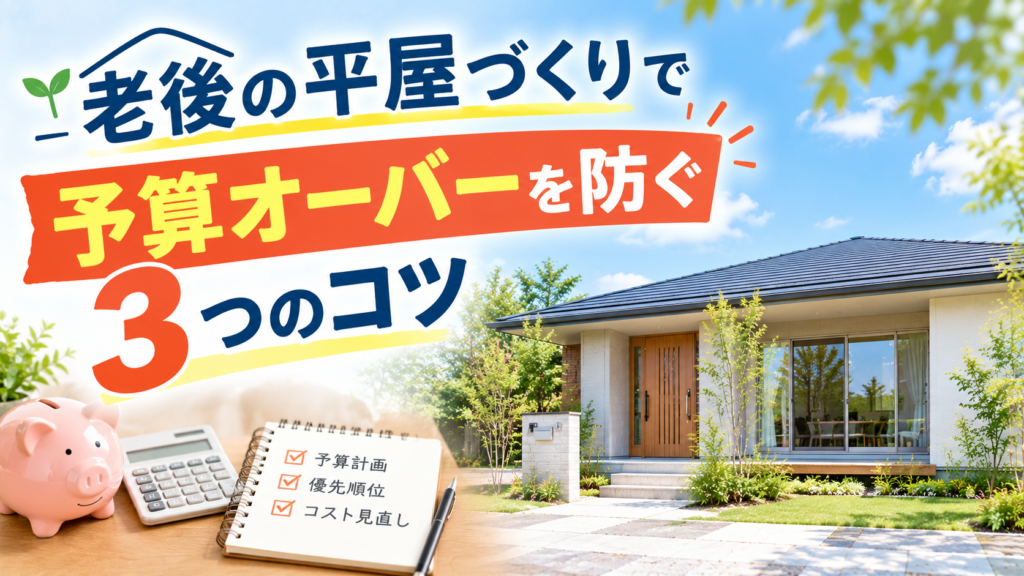 老後の平屋づくりで予算オーバーを防ぐ3つのコツ