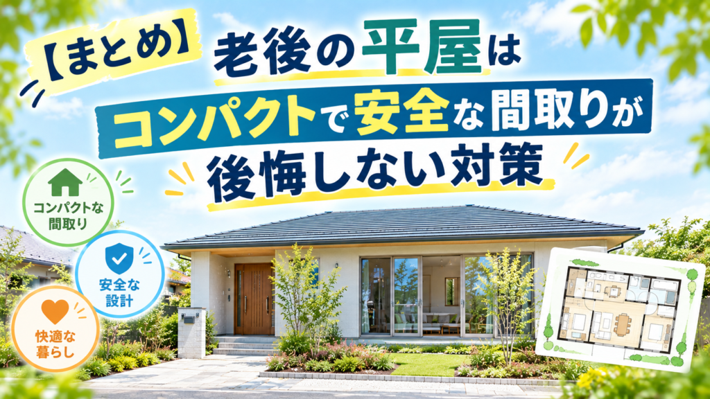 【まとめ】老後の平屋はコンパクトで安全な間取りが後悔しない対策