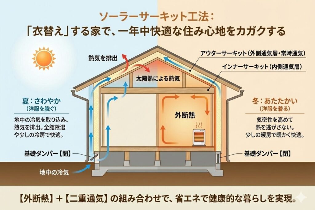 2：ソーラーサーキット工法で安定した室内環境