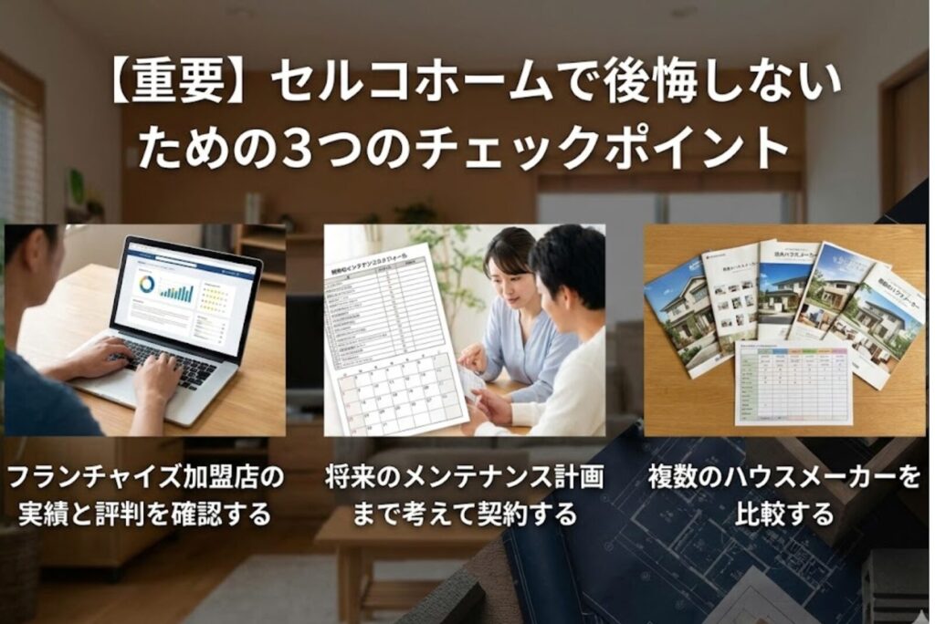 【重要】セルコホームで後悔しないための3つのチェックポイント