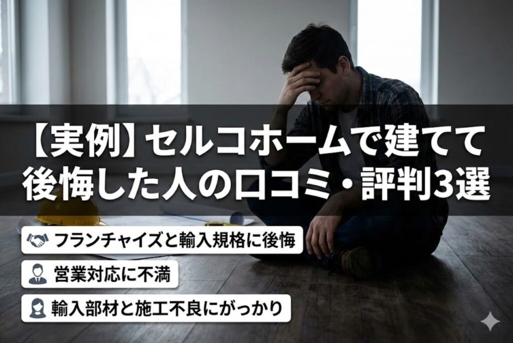 【実例】セルコホームで建てて後悔した人の口コミ・評判3選