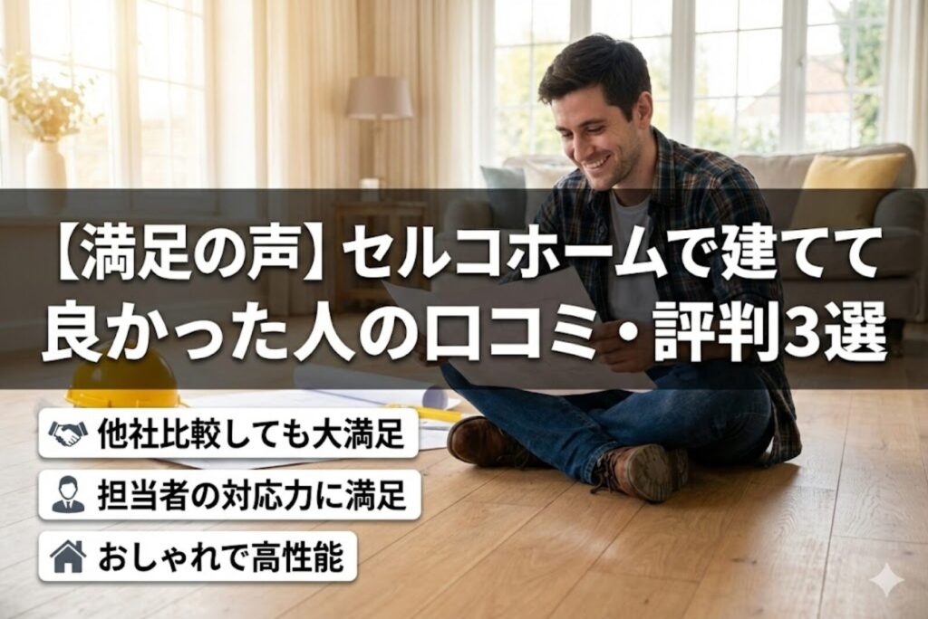 【満足の声】セルコホームで建てて良かった人の口コミ・評判3選