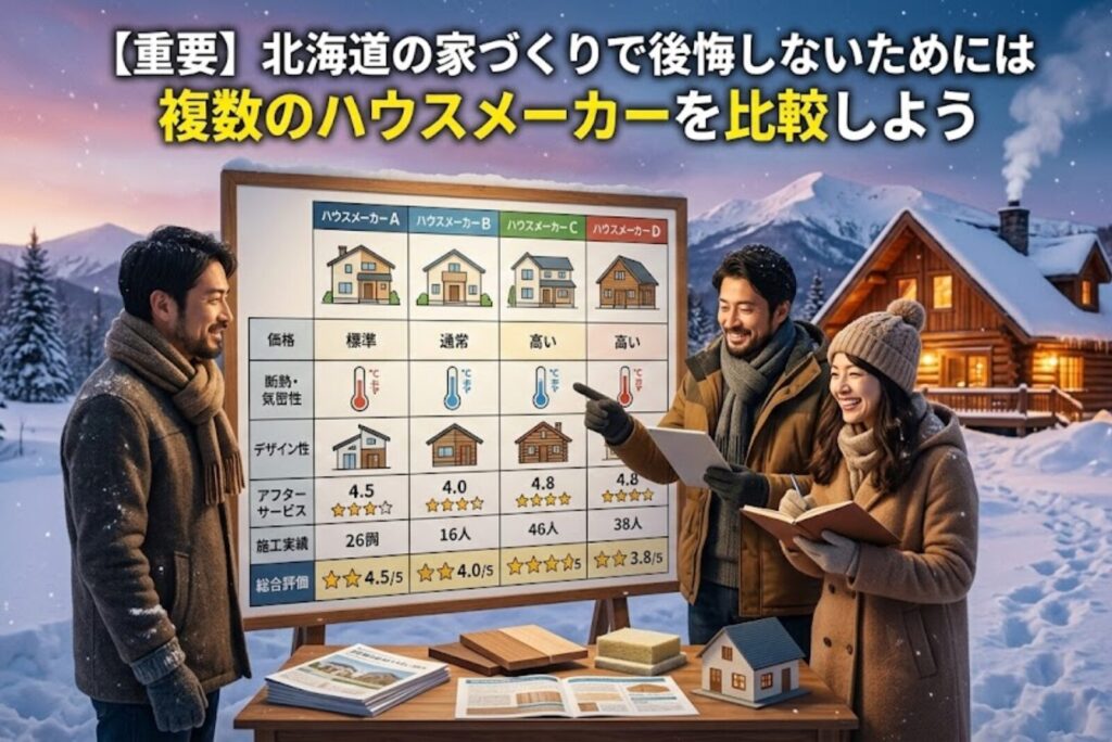【重要】北海道の家づくりで後悔しないためには複数のハウスメーカーを比較しよう