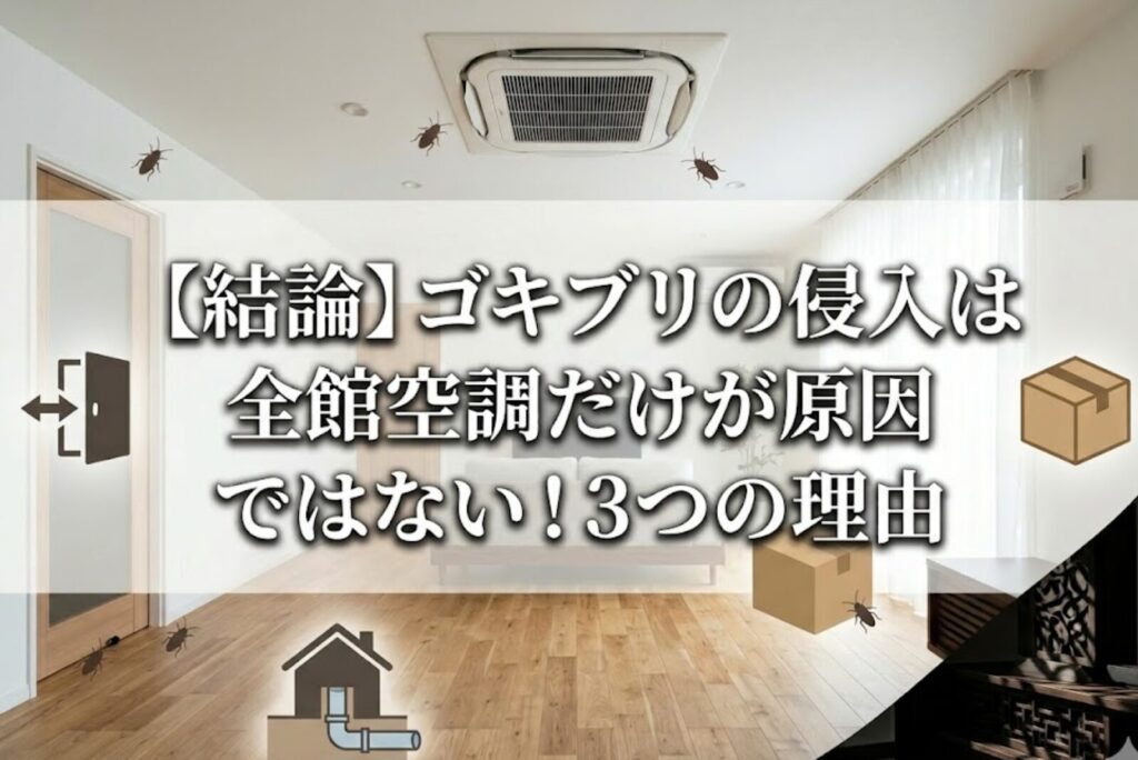ゴキブリの侵入は全館空調だけが原因ではない！3つの理由